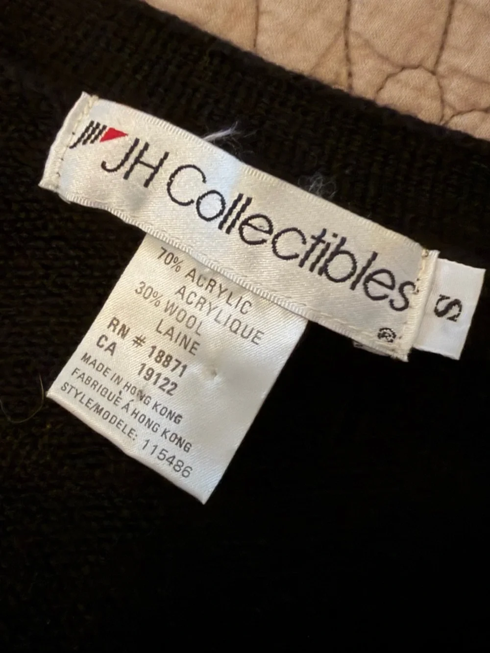 Vintage JH Collectibles Floral Embroidered Black Cardigan Sweater Cottagecore S